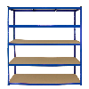 5 Scaffali T-Rax in Acciaio Senza Bulloni Blu 160cm