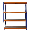 5 Scaffali S-Rax in Acciaio Senza Bulloni Blu e Arancione 150cm