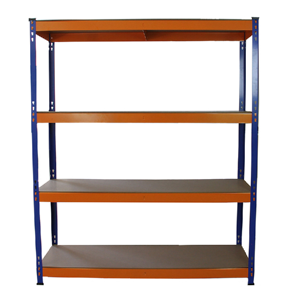 5 Scaffali S-Rax in Acciaio Senza Bulloni Blu e Arancione 150cm-Leggi tutto