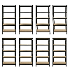 Scaffale da Garage ad Incastro T-Rax - Nero - 75cm x 30cm - 8 Pezzi