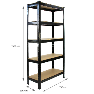 Monster Racking 8 Rayonnages T-Rax en Acier Sans Boulons Noirs 75cm x 30cm x 150cm-Lire la description