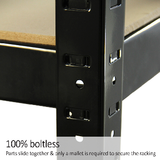 Monster Racking 8 Rayonnages T-Rax en Acier Sans Boulons Noirs 75cm x 30cm x 150cm-Lire la description