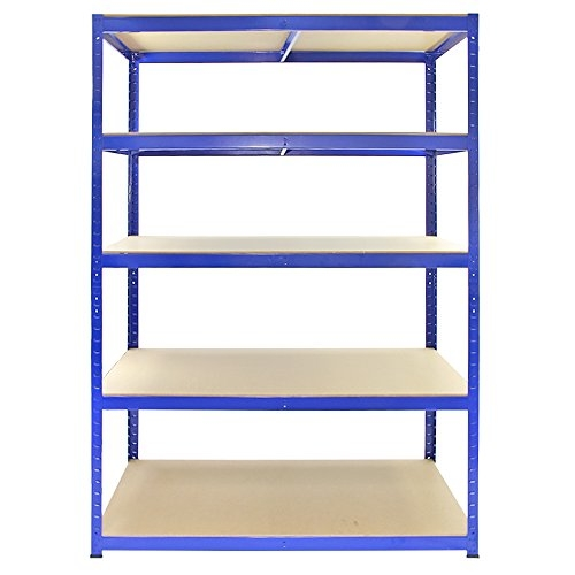 3 Scaffali T-Rax In Acciaio Senza Bulloni Blu 120cm-Leggi tutto