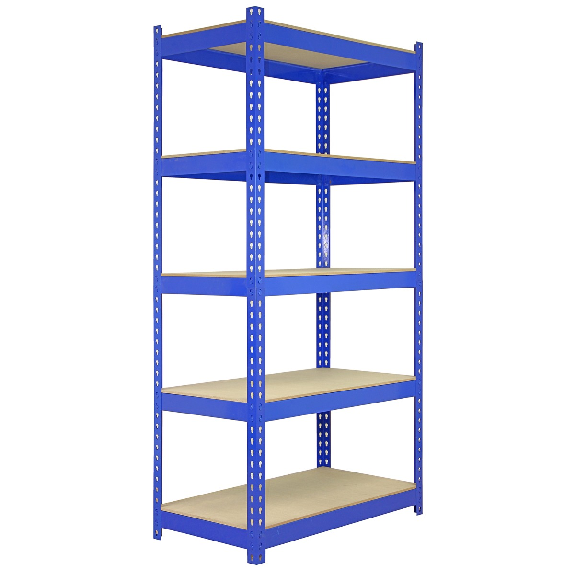3 x Unidades de estantería metálicas Q-Rax en color azul de 90 x 50 x 180 cm-Leer más