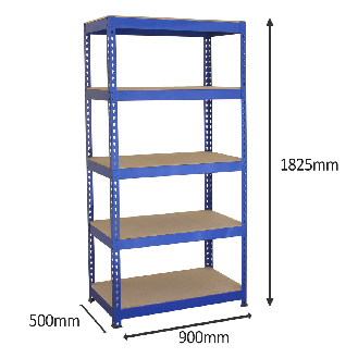 3 x Etagères 90 cm Bleu & Maillet - Q-Rax-Lire la description
