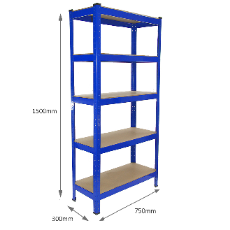 10 x Monster Racking T-Rax Rayonnage Étagère Robuste, Bleu, 75cm L, 30cm P-Lire la description