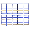 10 Scaffali T-Rax In Acciaio Senza Bulloni Blu 75cm