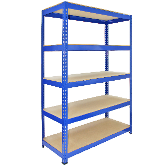 3 Rayonnages Q-Rax Bleus 90cm x 50cm x 182cm & 2 Rayonnages Q-Rax Bleus 120cm x 50cm x 182cm en Acier Sans Boulons-Lire la description