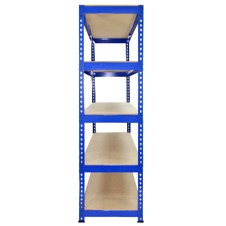 3 Rayonnages Q-Rax Bleus 90cm x 50cm x 182cm & 2 Rayonnages Q-Rax Bleus 120cm x 50cm x 182cm en Acier Sans Boulons-Lire la description