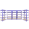3x Q-Rax Lagerregale 180 x 90 x 50cm + 2 x Lagerregale 180 x 120 x 50cm Blau