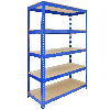 3x Q-Rax Lagerregale 180 x 90 x 50cm + 2 x Lagerregale 180 x 120 x 50cm Blau