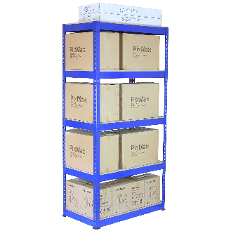 3 Rayonnages Q-Rax Bleus 90cm x 50cm x 182cm & 2 Rayonnages Q-Rax Bleus 120cm x 50cm x 182cm en Acier Sans Boulons-Lire la description
