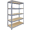 Scaffale da Garage ad Incastro Q-Rax - Grigio - 120cm x 50cm - 3 Pezzi con Martello