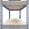 Scaffale da Garage ad Incastro Q-Rax - Grigio - 120cm x 50cm - 3 Pezzi con Martello