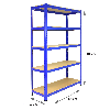 5 Scaffali T-Rax In Acciaio Senza Bulloni Blu 120cm
