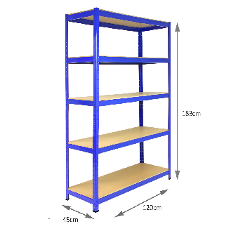 5 x T-Rax 1200mm x 450mm x 1800mm Bleu-Lire la description