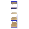 5 Scaffali T-Rax In Acciaio Senza Bulloni Blu 120cm