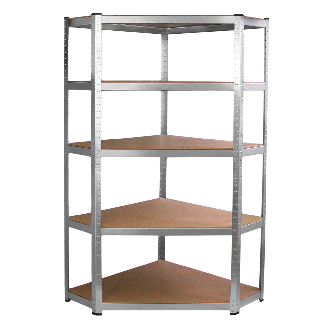 Etagère dAngle Galwix en Acier Galvanisé, 90cm x30cm x180cm-Lire la description