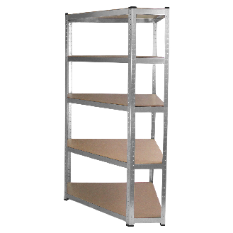 Etagère dAngle Galwix en Acier Galvanisé, 90cm x30cm x180cm-Lire la description