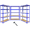 3 Scaffali T-Rax In Acciaio Senza Bulloni Blu 120cm