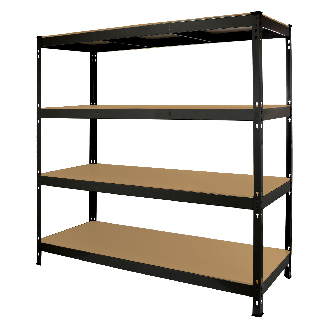 Monster Racking Rayonnage robuste Q-Rax Monster à étagères pour garage, 360 kg/étagère, 160cm x 60cm x 160cm, Noir-Lire la description