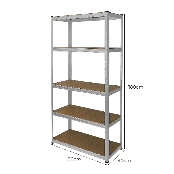 2 x Estanterías de Acero Galvanizado 90x40x180cm-Leer más