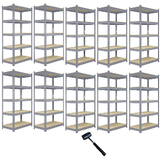 Estanterías metálicas de 5 niveles 120 x 50 x 180 cm-Leer más