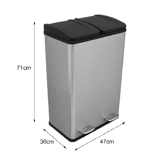 Poubelle de Recyclage 60L Double Acier Inoxydable-Lire la description