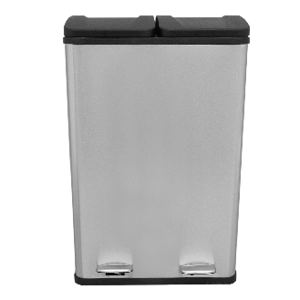 Poubelle de Recyclage 60L Double Acier Inoxydable-Lire la description