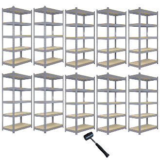 Scaffali metallici a 5 livelli 90 x 50 x 180 cm-Leggi tutto