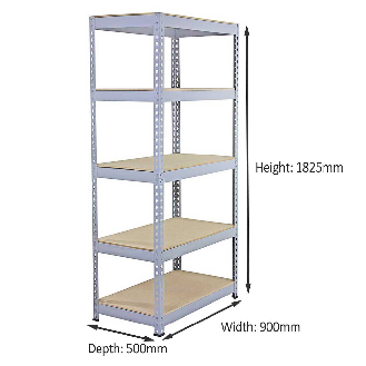 Scaffali metallici a 5 livelli 90 x 50 x 180 cm-Leggi tutto