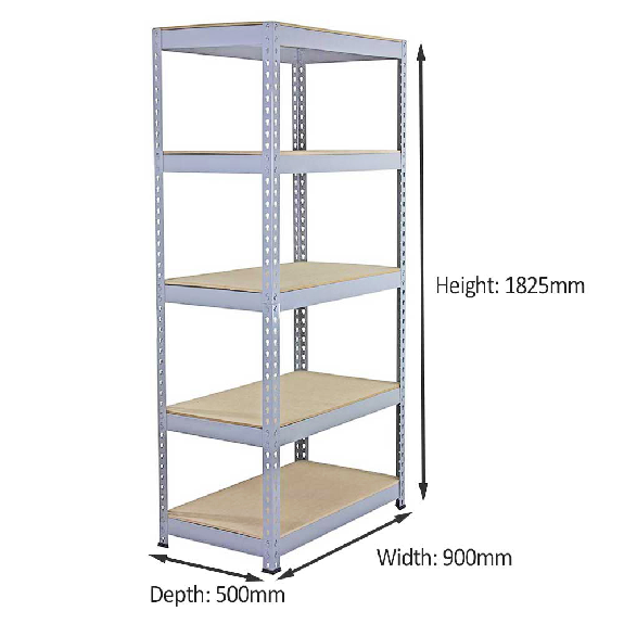 10 x Estanterías Metálicas Q-Rax, Gris, 90 x 50 x 180cm-Leer más