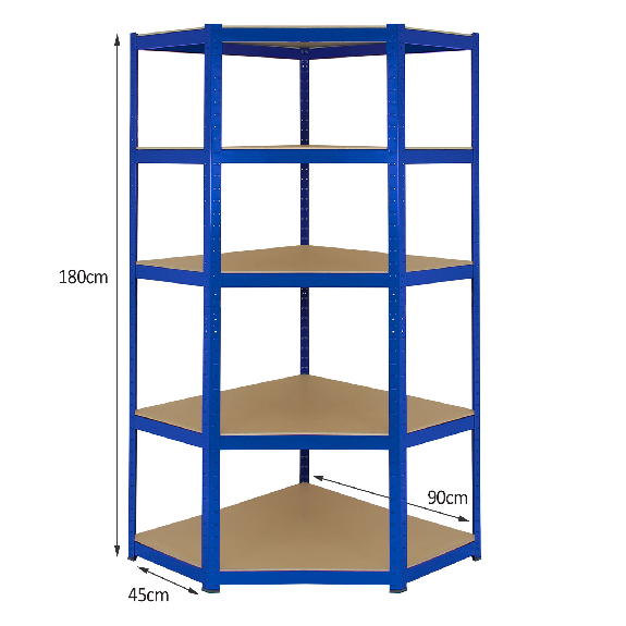 Estantería Esquinera de Acero Inoxidable T-Rax Azul 90cm de Ancho-Leer más