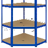 Estantería Esquinera de Acero Inoxidable T-Rax Azul 90cm de Ancho