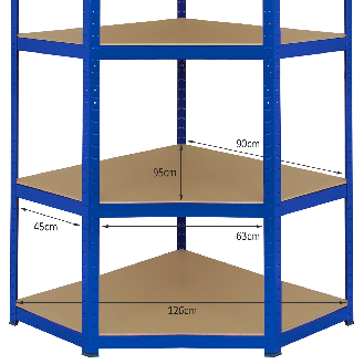 Eckregal aus Stahl ohne Schrauben 90x45x180 cm-Beschreibung lesen