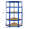 Estantería Esquinera de Acero Inoxidable T-Rax Azul 90cm de Ancho