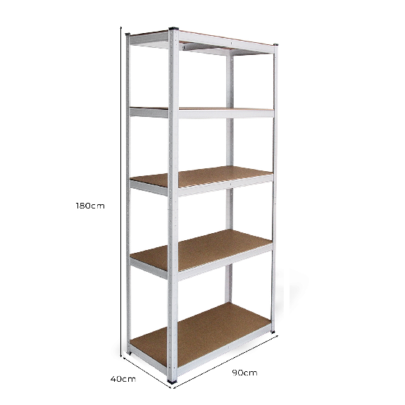 E-RAX Weißes Regal 90 x 40 x 180 cm E-RAX Weißes Regal 90 x 40 x 180 cm-Beschreibung lesen