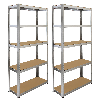 Conjunto de estantería y banco de trabajo de acero galvanizado Monster Racking - 2 estantes y 1 banco de trabajo, capacidad de carga de 900 kg