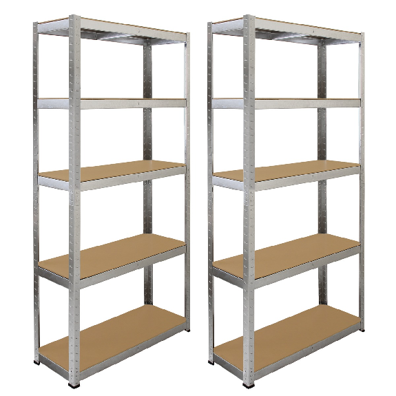 Conjunto de estantería y banco de trabajo de acero galvanizado Monster Racking - 2 estantes y 1 banco de trabajo, capacidad de carga de 900 kg-Leer más