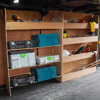 Rayonnage Personnalisable pour Ford Transit & Boîte à Outils MDF-Lire la description