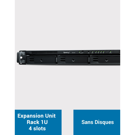 Synology RX418 Unité d'extension Rack 1U 4 baies (Sans Disques) Synology RX418 Unité d'extension Rack 1U 4 baies (Sans Disques)-Lire la description