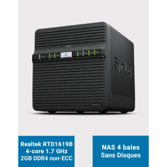 Synology DS423 2GB Serveur NAS 4 baies (Sans Disques)-Lire la description