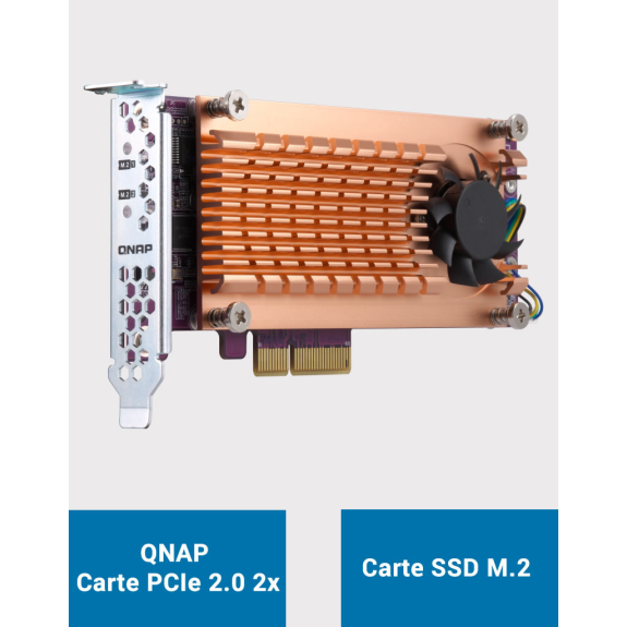 QNAP QM2-2S-220A Carte d'extension dual SSD M.2 QNAP QM2-2S-220A Carte d'extension dual SSD M.2-Lire la description