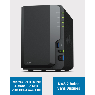 Synology DS223 2GB Serveur NAS (Sans Disques)-Lire la description