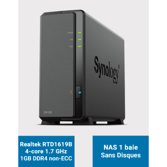 Synology DS124 Serveur NAS (Sans disque)-Lire la description