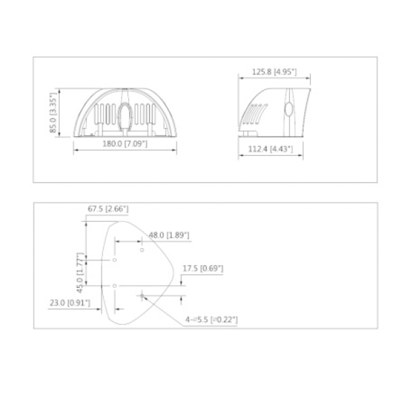 Dahua - PFA201W - Zubehör - Wandhalterung, - Material: SPCC & PC - Gewicht: 0,37kg - Abmessungen Durchmesser 180mm x 12-Beschreibung lesen