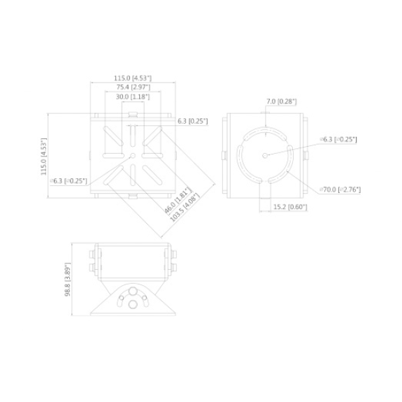 Dahua - PFA162 - Zubehör - Aufhängeadapter, - Material: Aluminium - Gewicht: 0,5kg - Maximale Traglast: 6kg - Unterstüt-Beschreibung lesen
