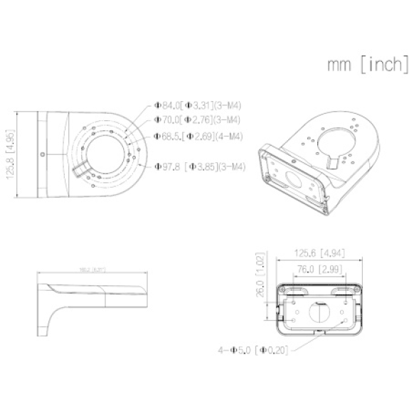 Dahua - PFB205W-E - Zubehör - Wandhalterung, Material: Aluminum, Wandhalterung für Eyeball Dahua - PFB205W-E - Zubehör - Wandhalterung, Material: Aluminum, Wandhalterung für Eyeball-Beschreibung lesen