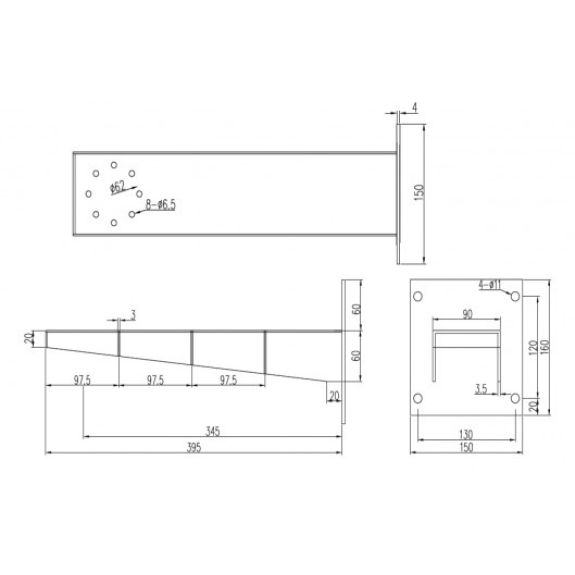 Dahua - EXB100 - Halterung - Ex-Proof, Material: 304 Rostfreier Stahl, Wandhalterung, Maße (B x H x T): 150 mm x 160 mm Dahua - EXB100 - Halterung - Ex-Proof, Material: 304 Rostfreier Stahl, Wandhalterung, Maße (B x H x T): 150 mm x 160 mm-Beschreibung lesen