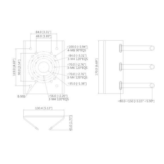 Dahua - PFA150-B - Zubehör - Masthalterung, - Material: SECC - Traglast: 10kg - Geeignet für Mastdurchmesser: 80 ~ 150m Dahua - PFA150-B - Zubehör - Masthalterung, - Material: SECC - Traglast: 10kg - Geeignet für Mastdurchmesser: 80 ~ 150m-Beschreibung lesen
